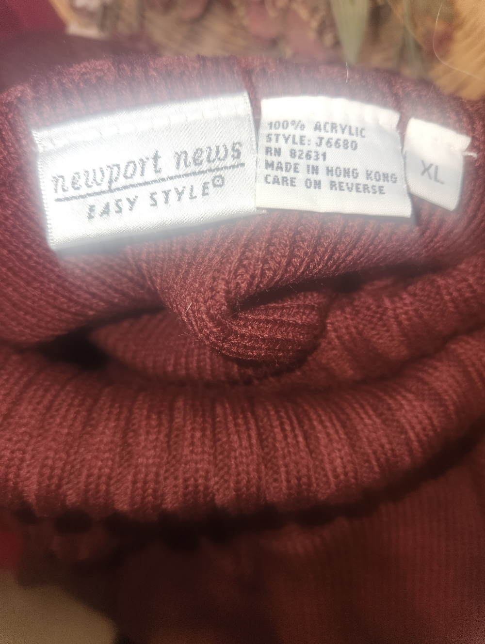 Newport News Burgundy Turtleneck Maxi Sweater Dress - Picture 4 of 5